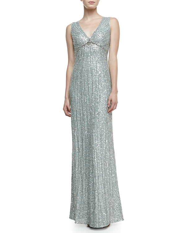 Jenny Packham beaded gown from Neiman Marcus